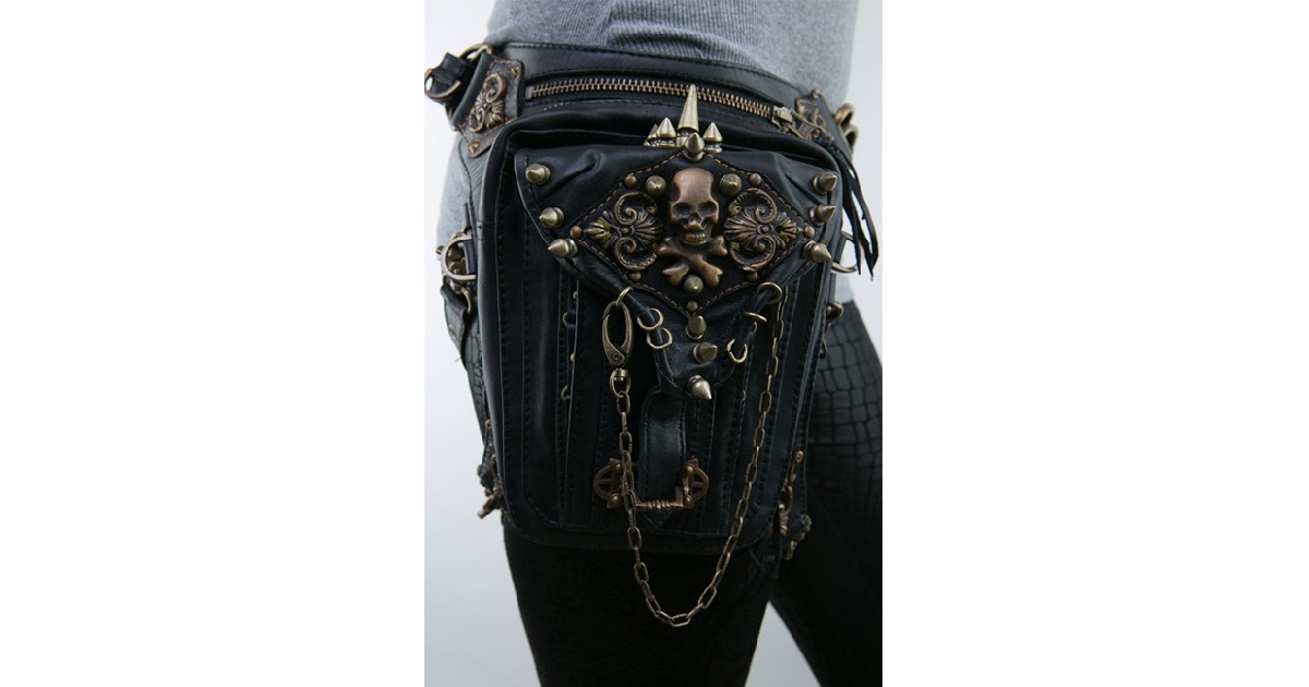 Ladies Skull / Spike Universal Riding Hip Bag