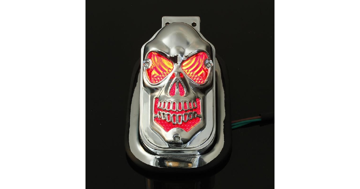 MOTORCYCLE SKULL REAR TAIL LIGHT 