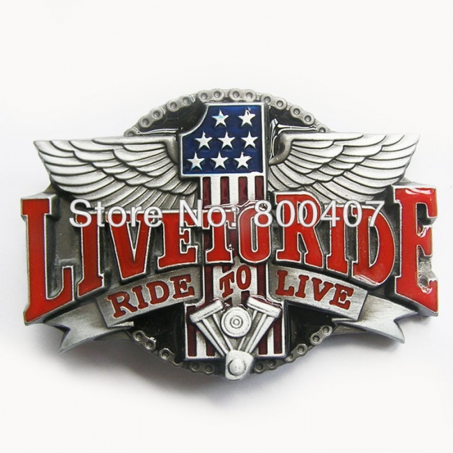 Vintage Live to Ride Motorcycle Biker Belt Buckle 