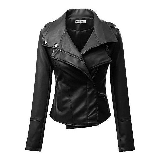 Lightweight / Slim Ladies Soft Motorcycle Leather Jacket Biker Life