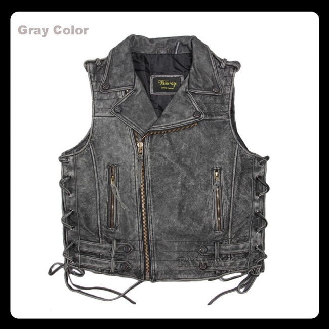 100% Cow Skin Vintage Leather Motorcycle Vest 