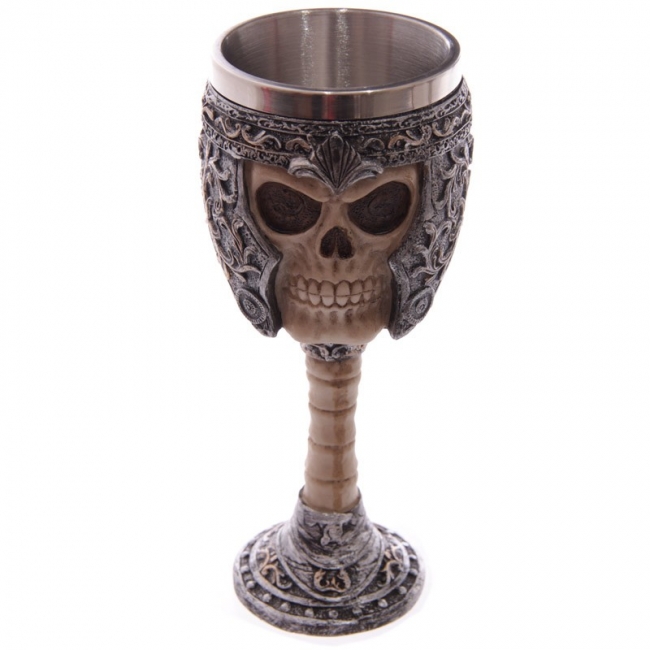 Gothic Skull Warrior Wine Goblet 