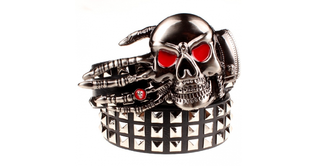 Bad Ass Skull & Claw Metal Buckle & Belt 