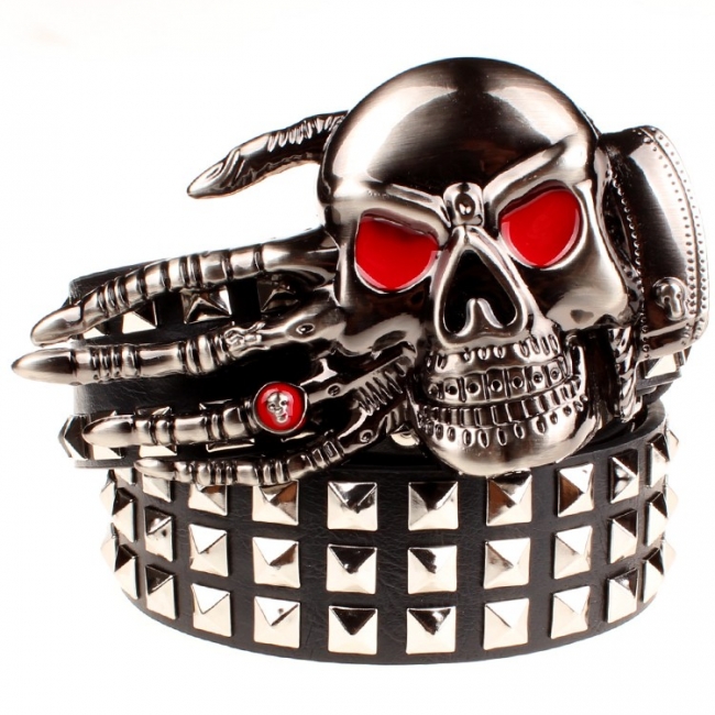 Bad Ass Skull & Claw Metal Buckle & Belt 