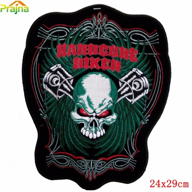 HARD CORE BIKER  X-Large Embroidered Motorcycle Patch