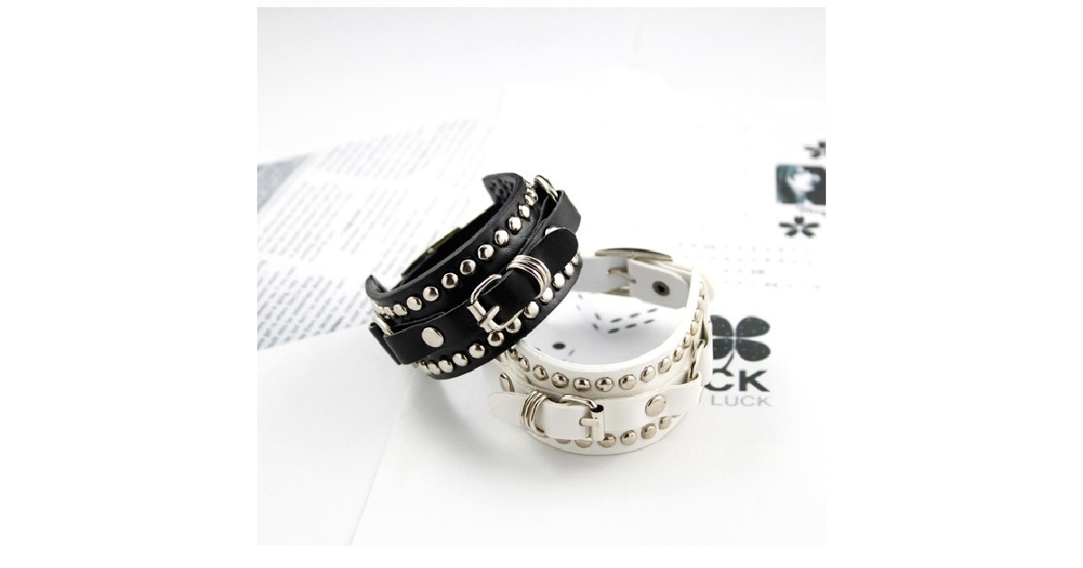 Ladies Biker/Punk Leather Bracelet