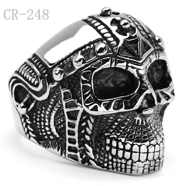 Stainless Steel Helmeted Knight Skull Ring