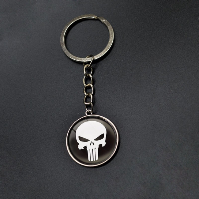 Punisher Button Key Chain