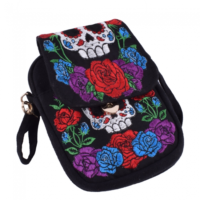 Ladies Embroidered Mini Canvas Shoulder Bags