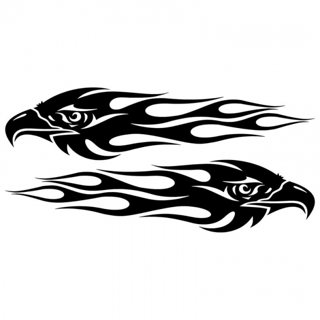 20cm x 4.7cm Eagle Flames Sticker/Decal