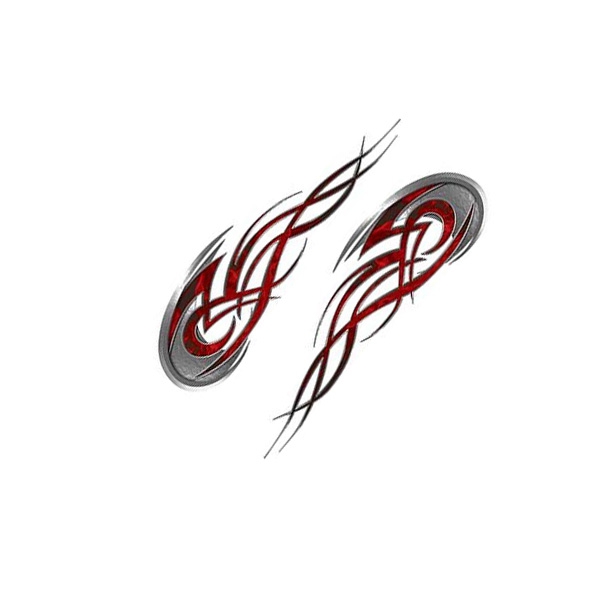 REFLECTIVE Tribal Flames Motorcycle Tank Decal Kit 
