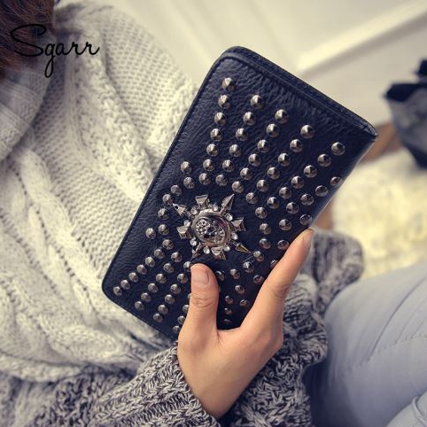 SGARR Rivet & Skull Clutch Bag 