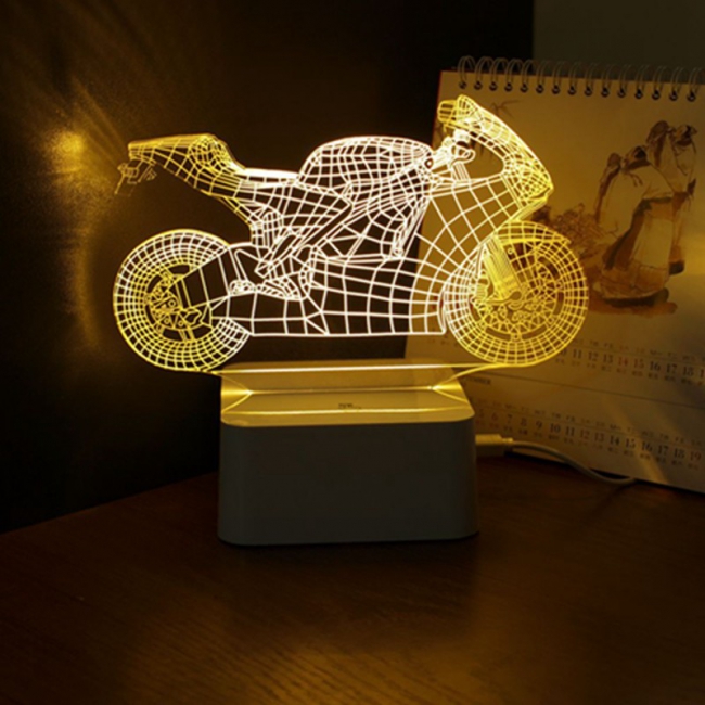 3D Motorcycle LED Table Lamp Night Light 