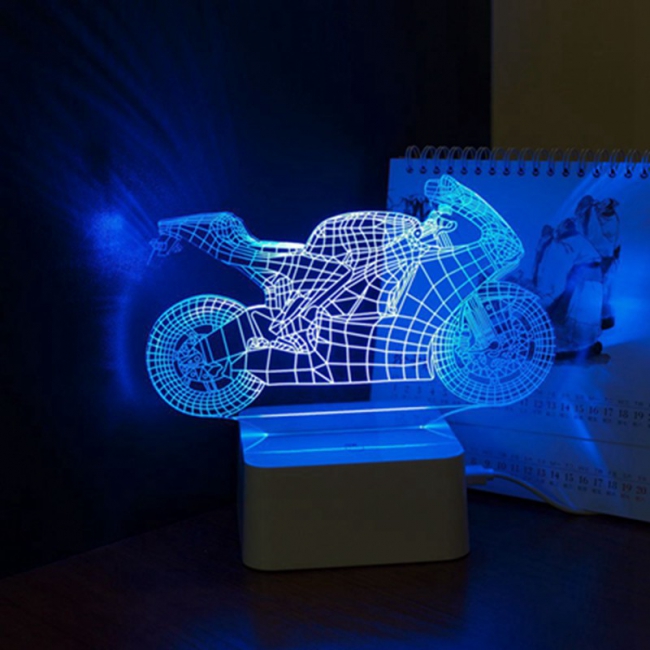 3D Motorcycle LED Table Lamp Night Light 