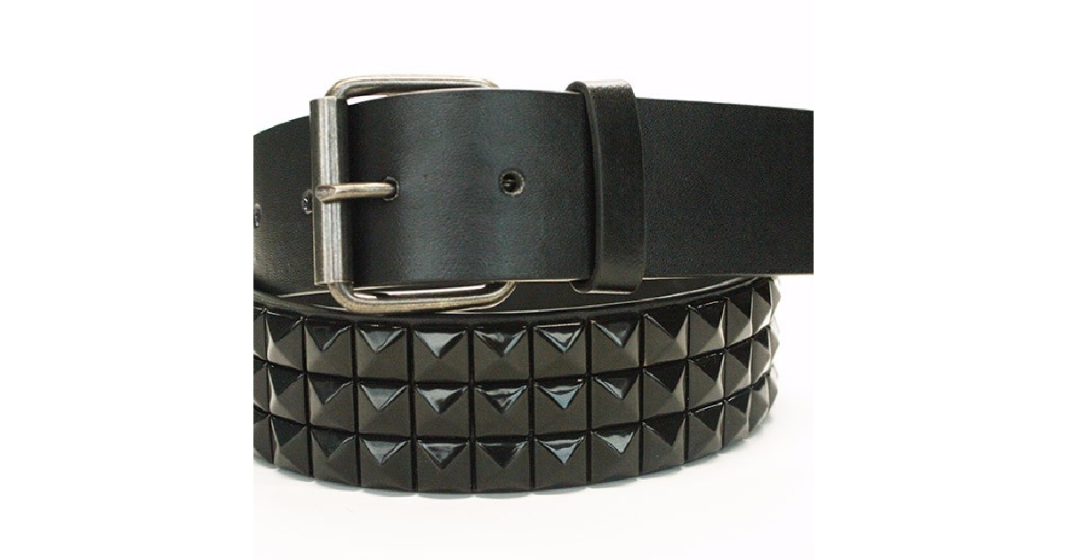 Black Rhinestone Rivet Studded Belt 