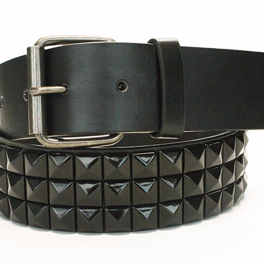 Black Rhinestone Rivet Studded Belt 