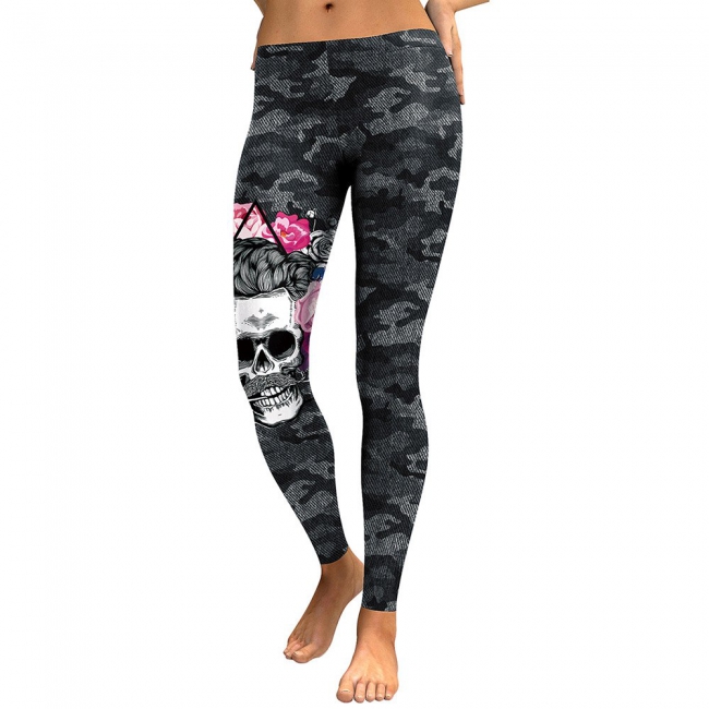 Women 3D Skull Camo Leggings 