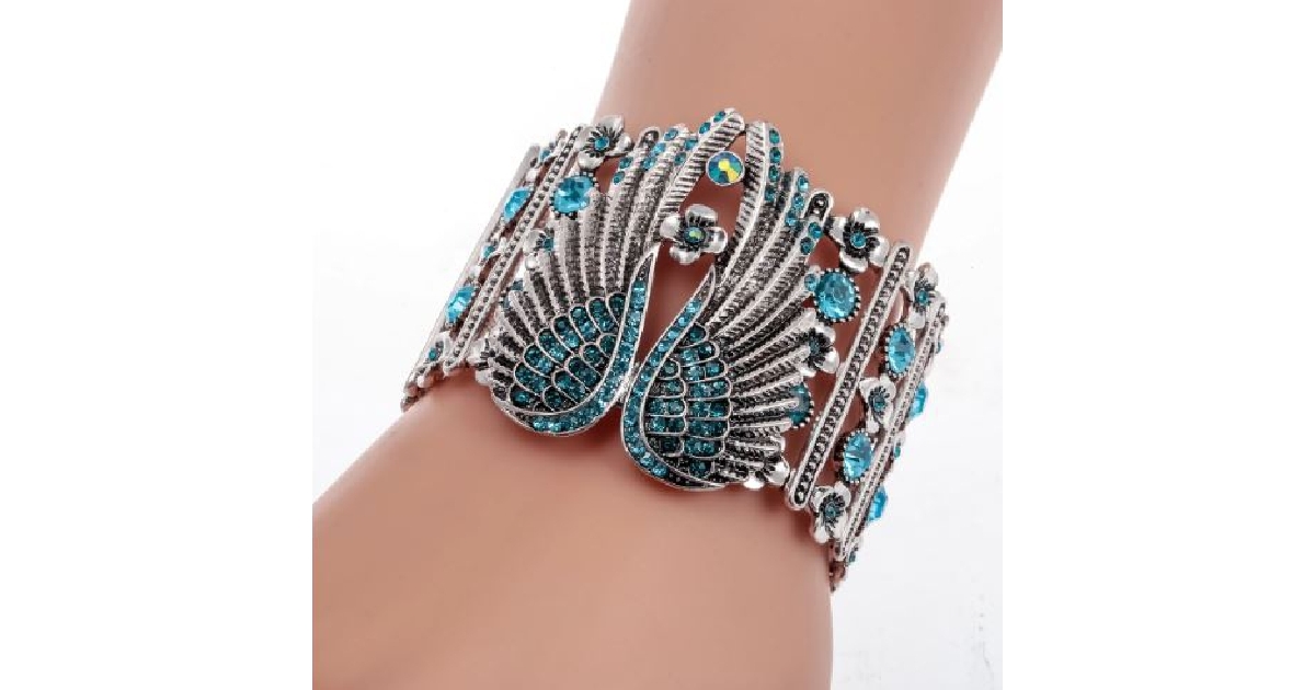 Guardian Angel Wings Stretch Cuff Bracelet 