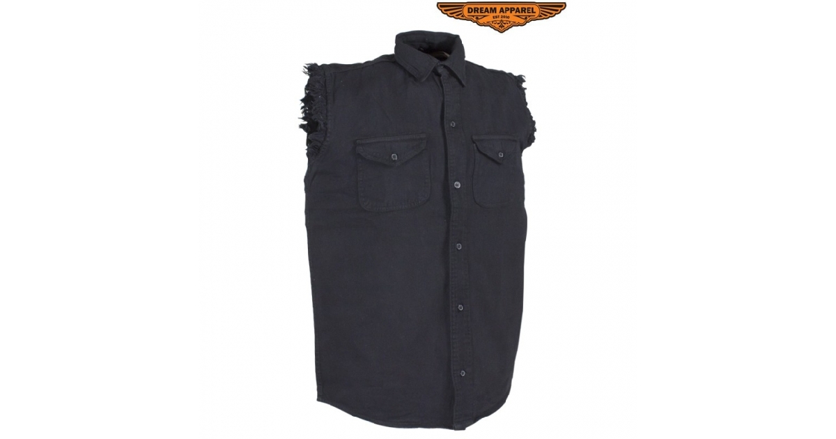 Men's Denim Sleeveless Biker Shirts