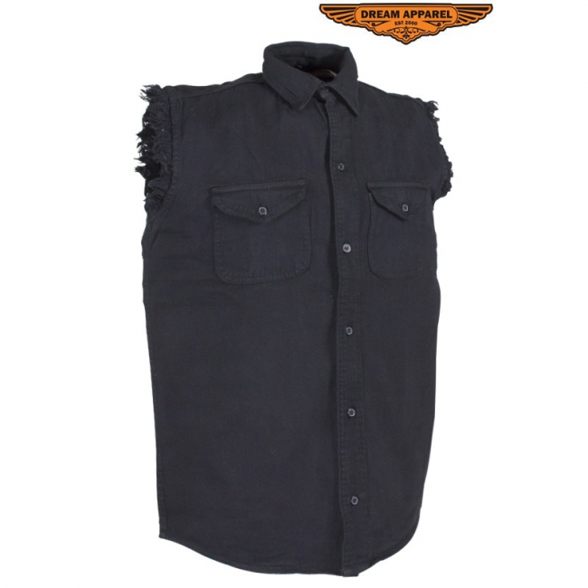 Men's Denim Sleeveless Biker Shirts