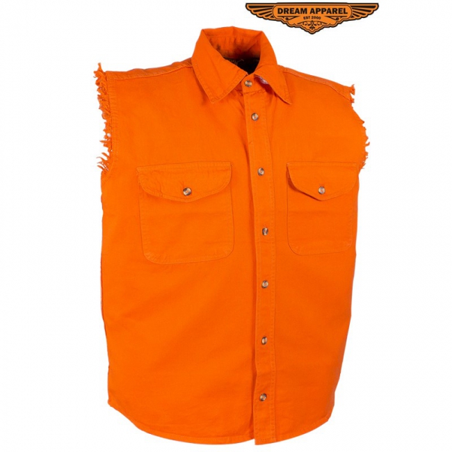 Men's Denim Sleeveless Biker Shirts