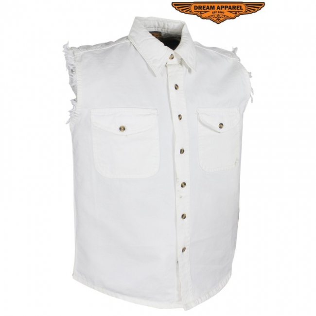 Men's Denim Sleeveless Biker Shirts