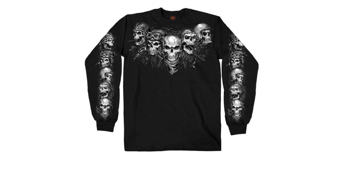 Men's Five Skulls Long Sleeve T-Shirt