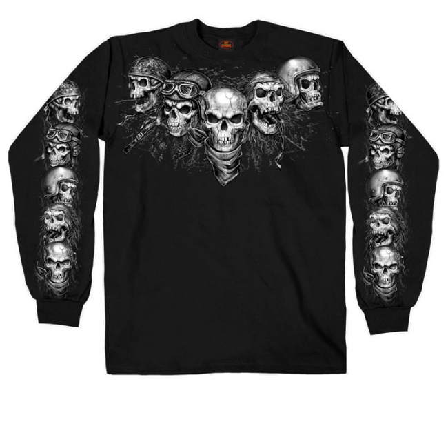Men's Five Skulls Long Sleeve T-Shirt
