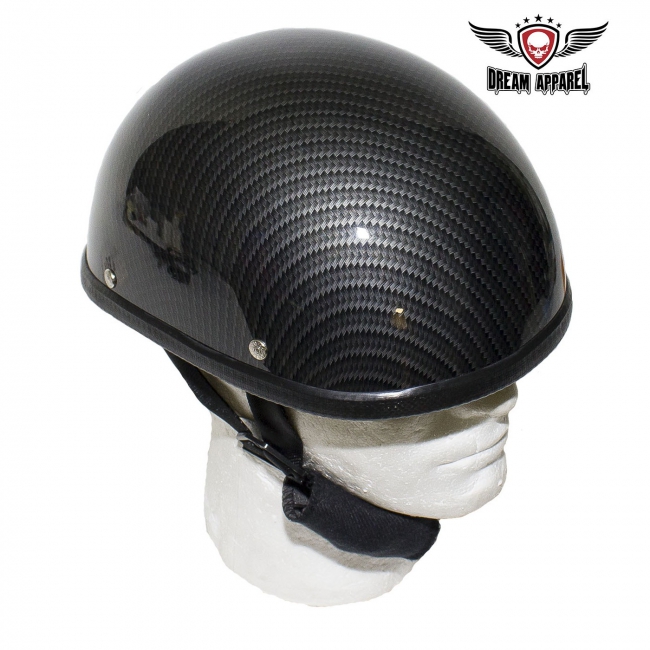 Black Carbon Fiber Half Shell Helmet