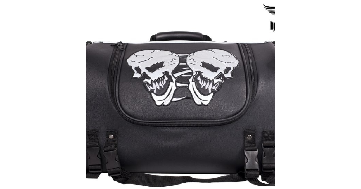 Medium Motorcycle Sissy Bar Bag / Trunk With Skull
