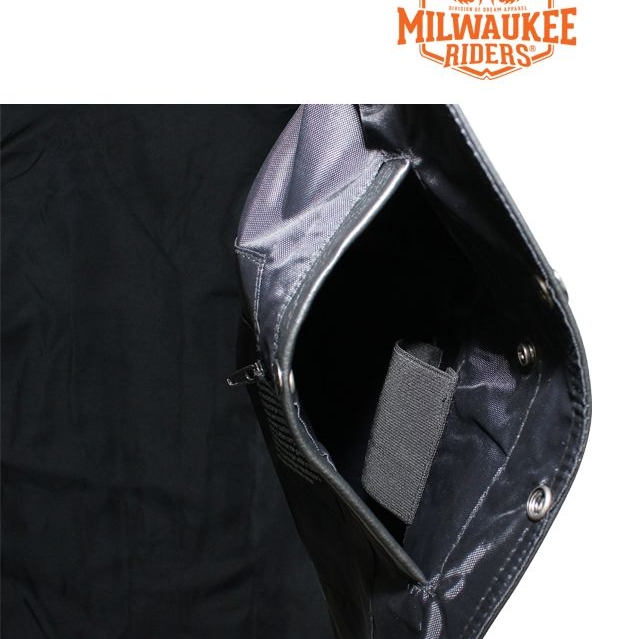 Men's Concealed Carry Plain Black Naked Cowhide Leather Vest By Milwaukee Riders®