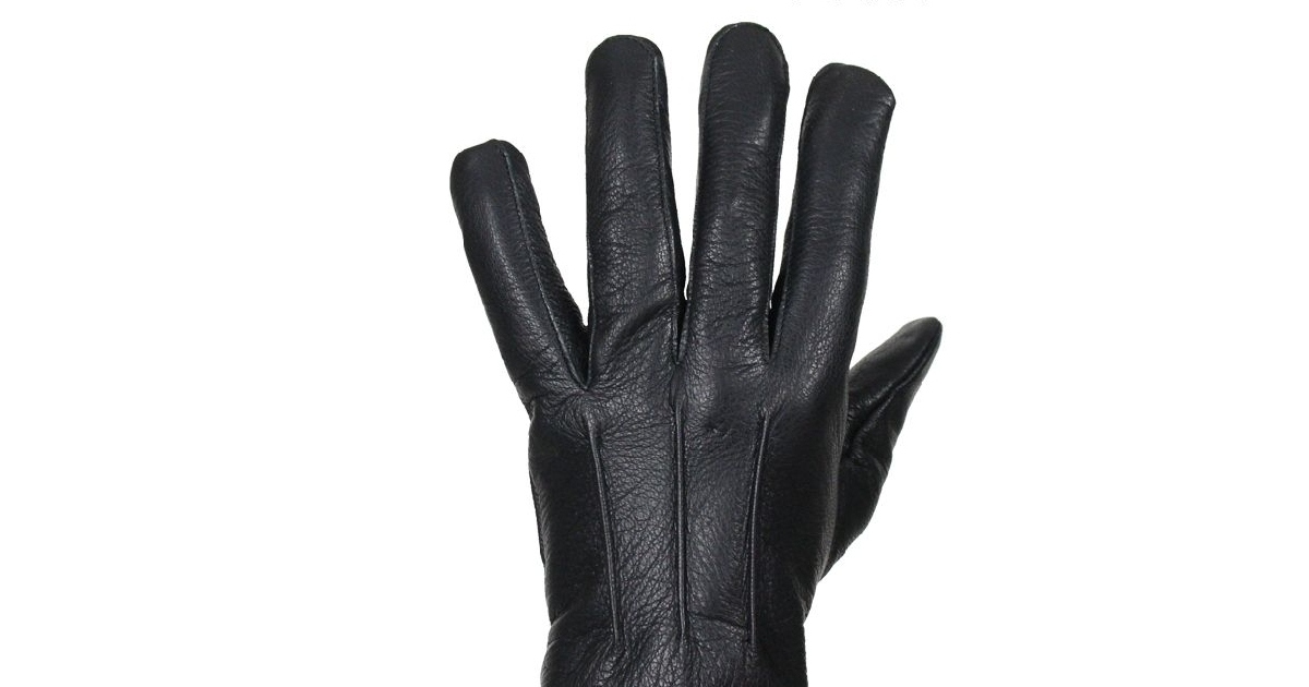 Deer Skin Leather Gloves W/ Slits - Black