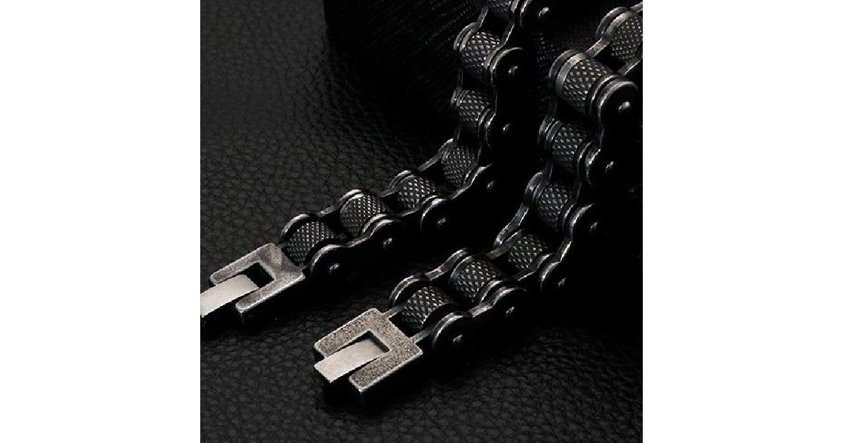 Men's Heavy Brush Stainless Steel Motorcycle Chain Bracelet