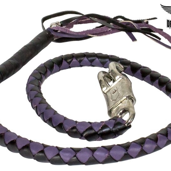 Purple & Black Get Back Whip For Motorcycles