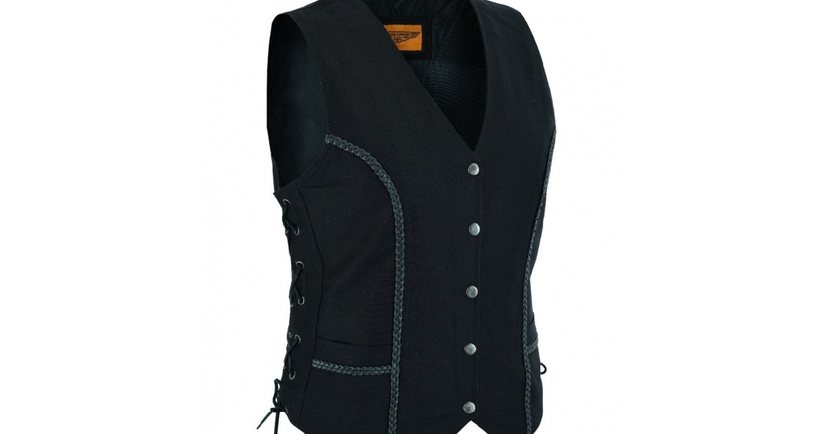 Women's Black Denim Vest with Concealed Carry