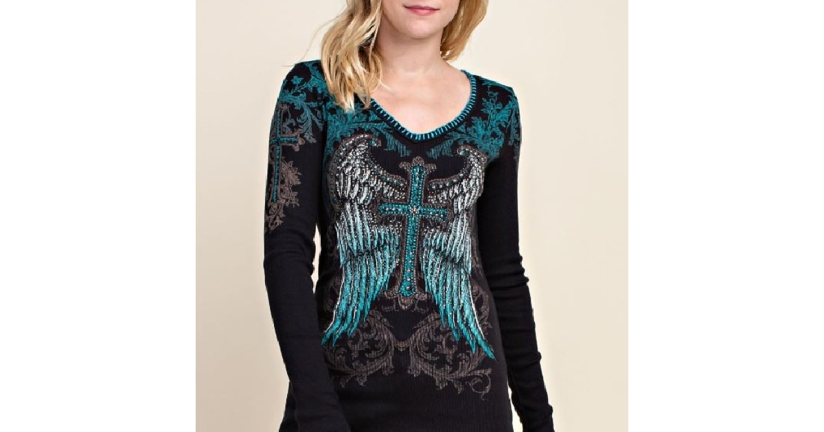 Ladies Classic Cross Wing Top with Stitches