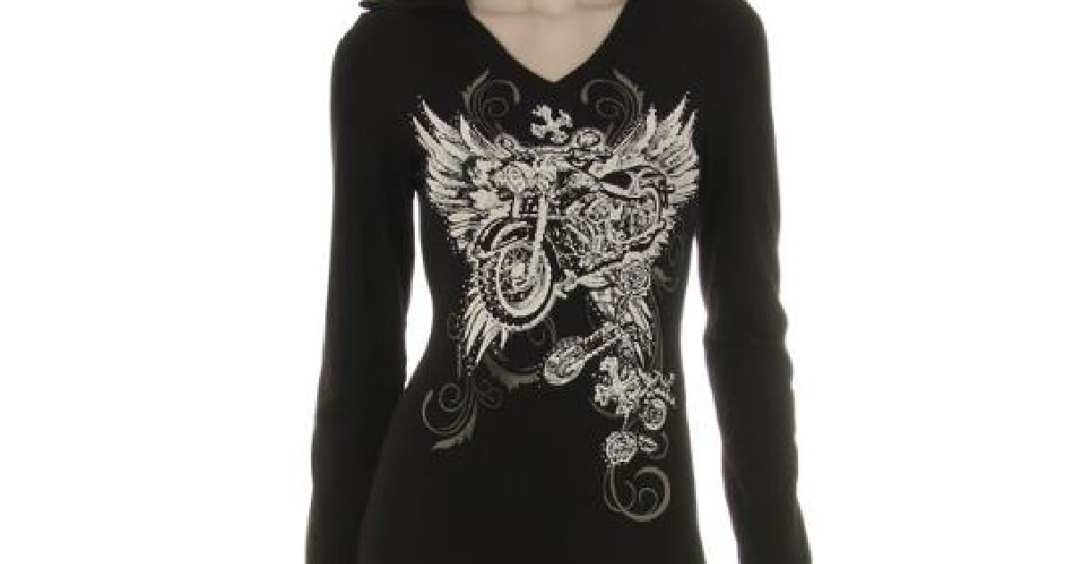 Motorcycle Angel Long Sleeve Hoodie