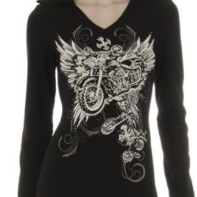 Motorcycle Angel Long Sleeve Hoodie