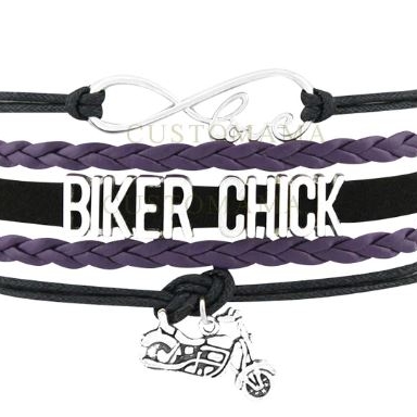 Biker Chick Infinity Love Motorcycle Bracelet 