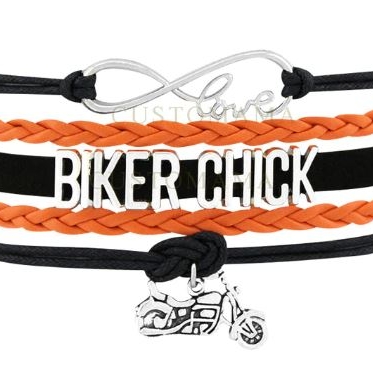 Biker Chick Infinity Love Motorcycle Bracelet 