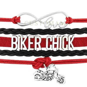 Biker Chick Infinity Love Motorcycle Bracelet 