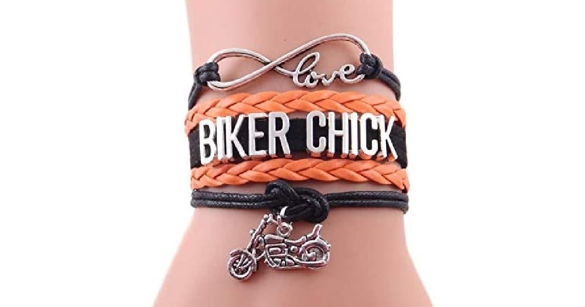 Biker Chick Infinity Love Motorcycle Bracelet 