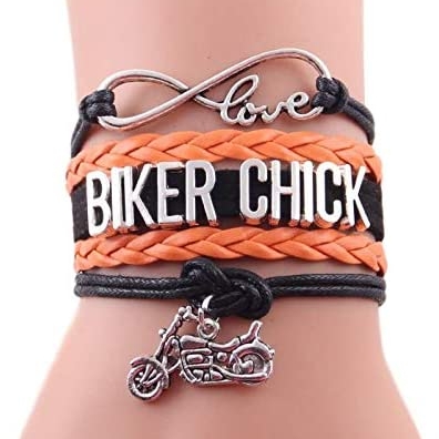 Biker Chick Infinity Love Motorcycle Bracelet 