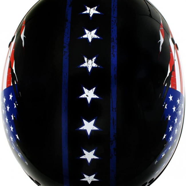 American Flag Advanced DOT Black Glossy Half Shell Motorcycle Helmet