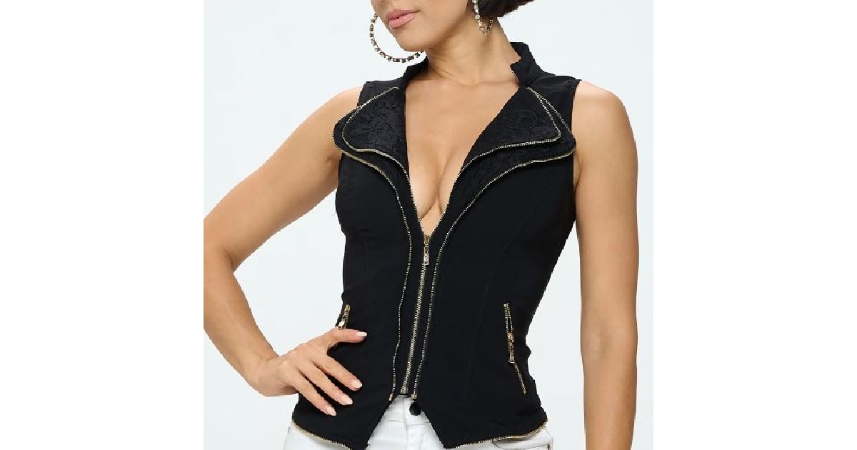 LAYERED ZIP VEST TOP