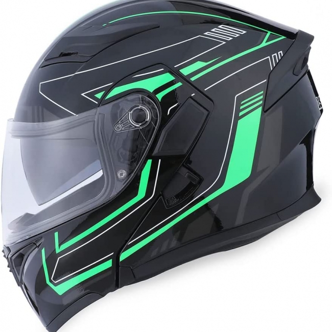 Storm Motorcycle Modular Full Face Helmet Flip up Dual Visor Inner Sun Shield