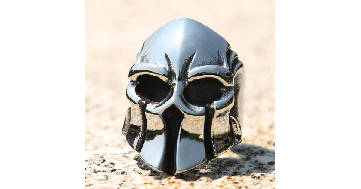 High Polished Spartan Helmet Ring