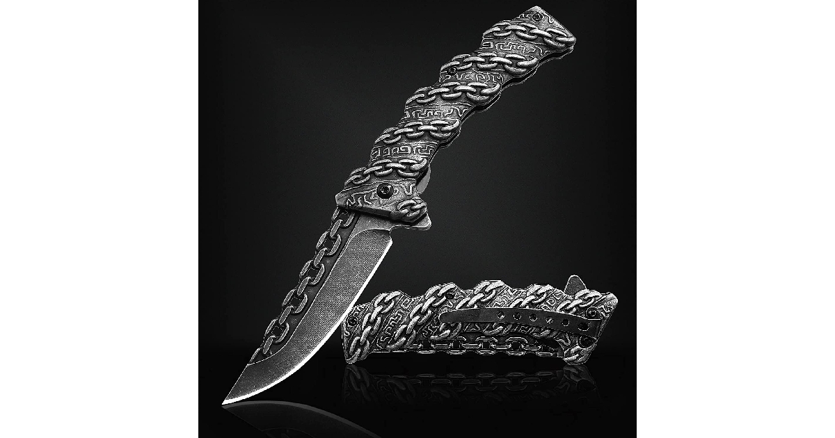 BAD ASS NEDFOSS COLLECTOR Spring Assisted, Chain Design Knife