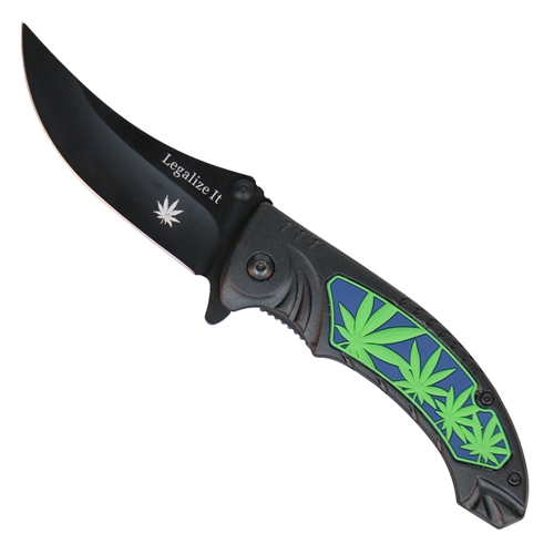 Legalize it - Cannabis Spring Assist Knife 