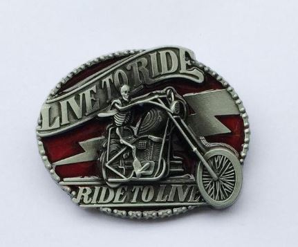 Vintage Live to Ride Motorcycle Biker Belt Buckle 